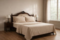 Beige Cotton Bed Sheet Set
