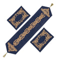 Luxury Blue Printed Table Runner - Designer Elegance