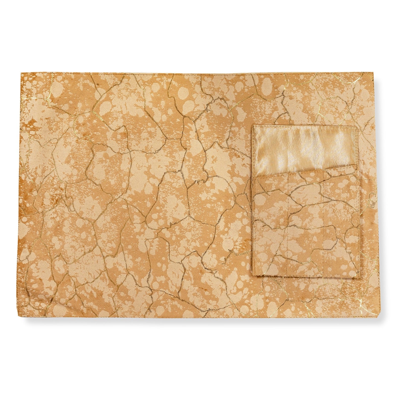Beige Marble Design Table Runner for 6 Seater Dining Table