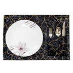 Black Marble with Gold Design Table Runner for 6 Seater Dining Table