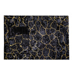 Black Marble with Gold Design Table Runner for 6 Seater Dining Table