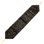 Black Marble with Gold Design Table Runner for 6 Seater Dining Table