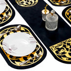 Black Table Runner for 6 Seater Dining Table