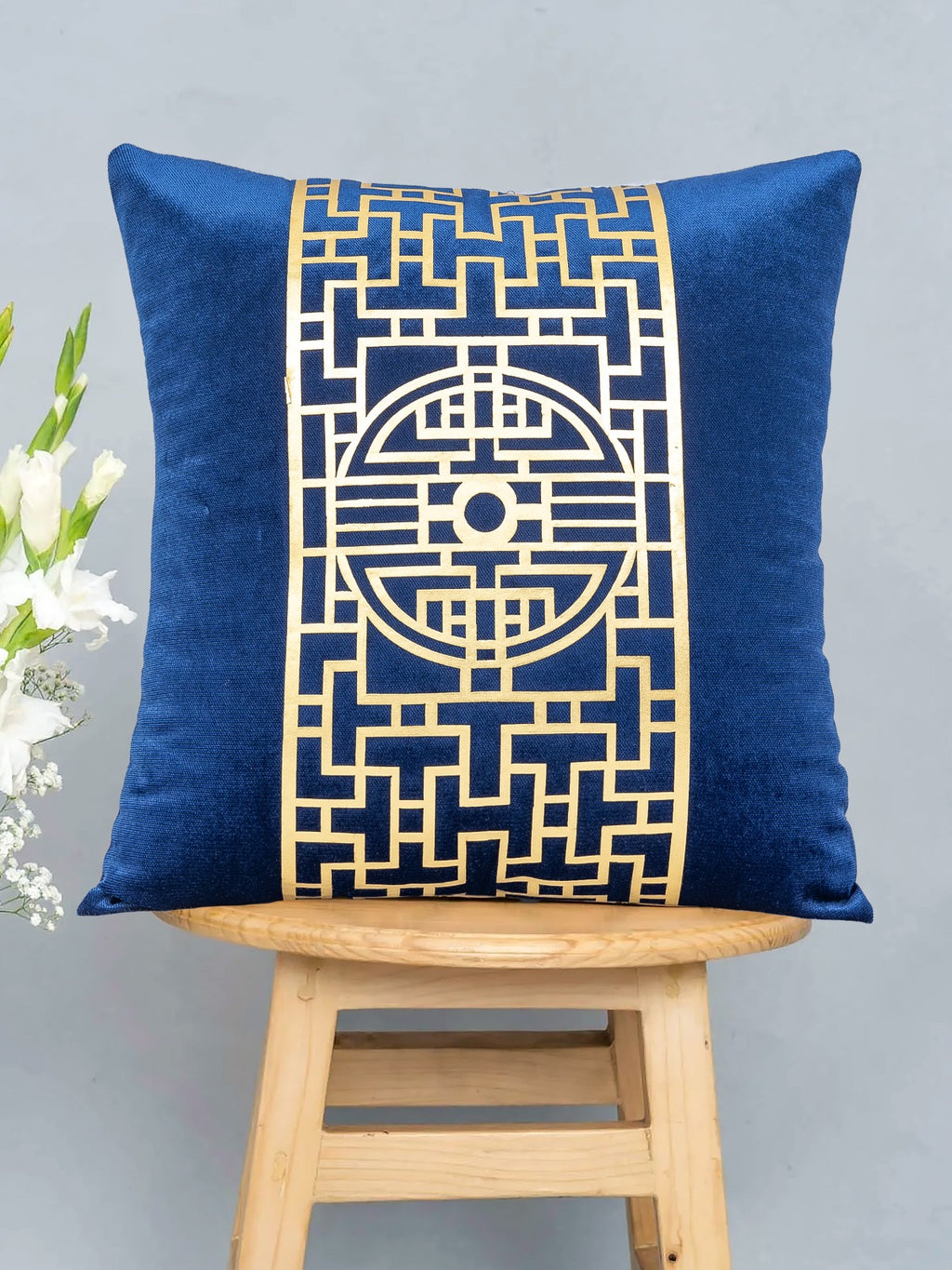 Premium Navy Blue Velvet Cushion - Luxury Home Decor