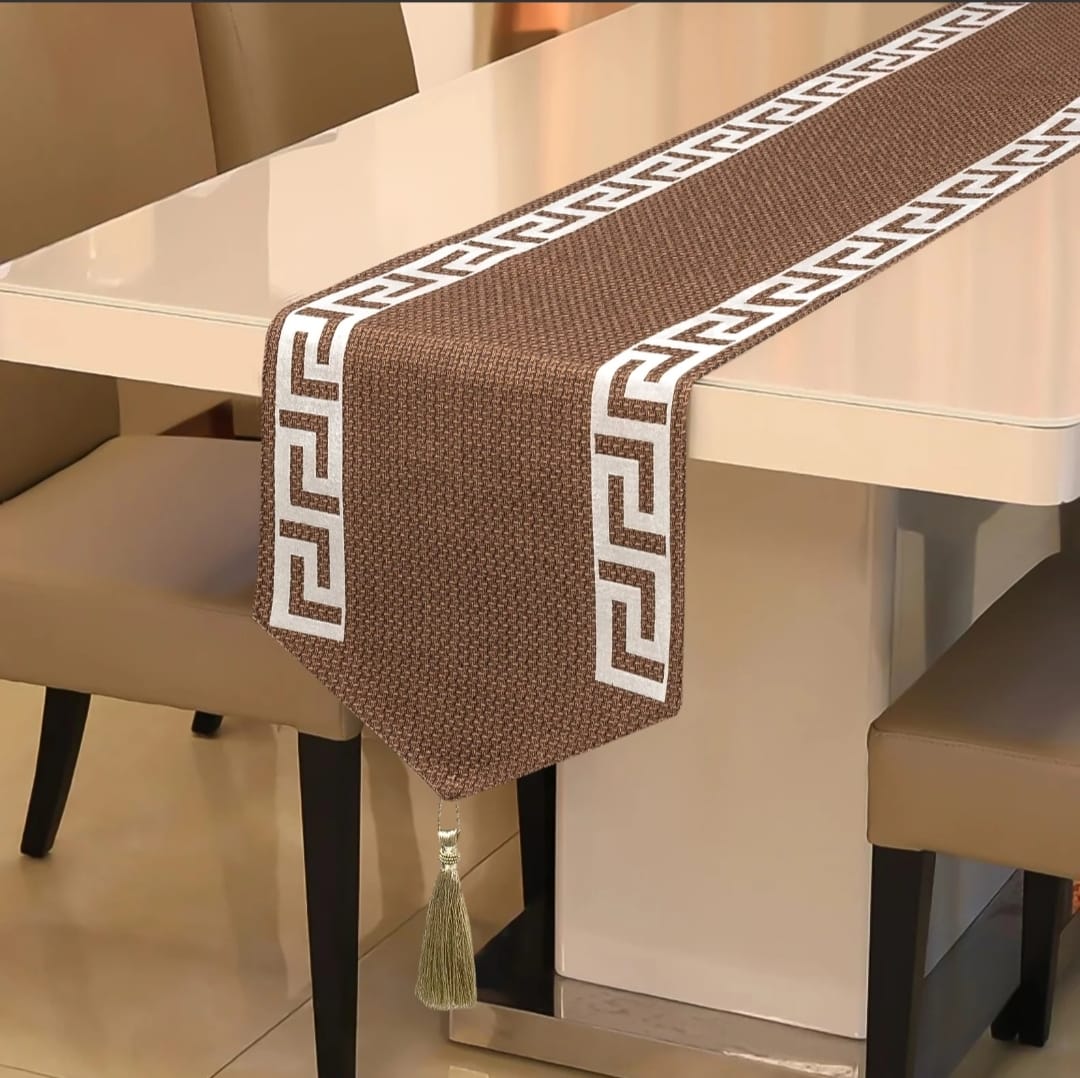 Premium Brown Table Runner - Classic Dining Elegance
