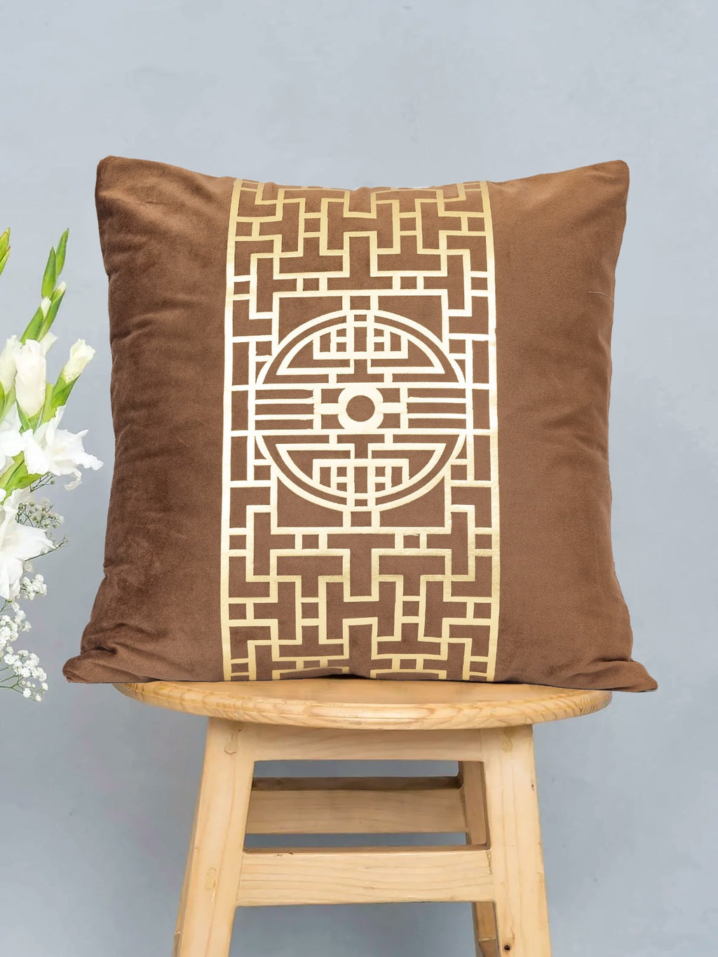 Premium Brown Velvet Cushion - Luxury Home Decor