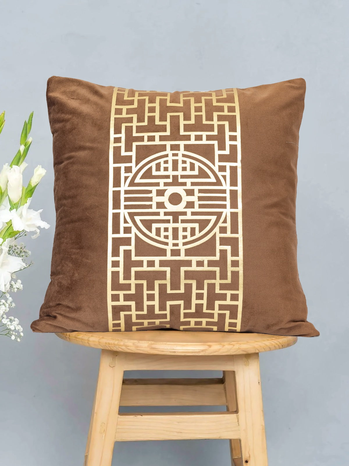 Premium Brown Velvet Cushion - Luxury Home Decor