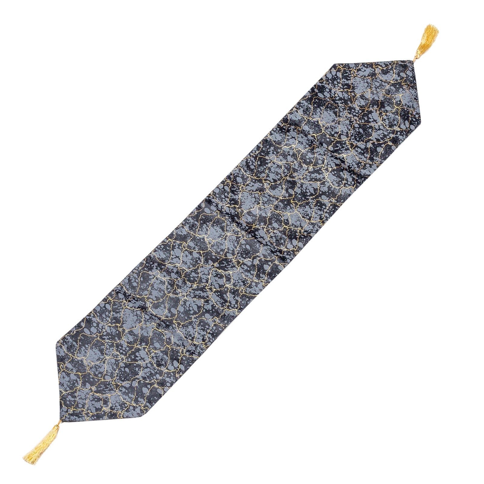 Grey Marble with Gold Lines Table Runner for 6 Seater Dining Table