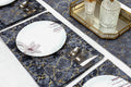 Grey Marble with Gold Lines Table Runner for 6 Seater Dining Table