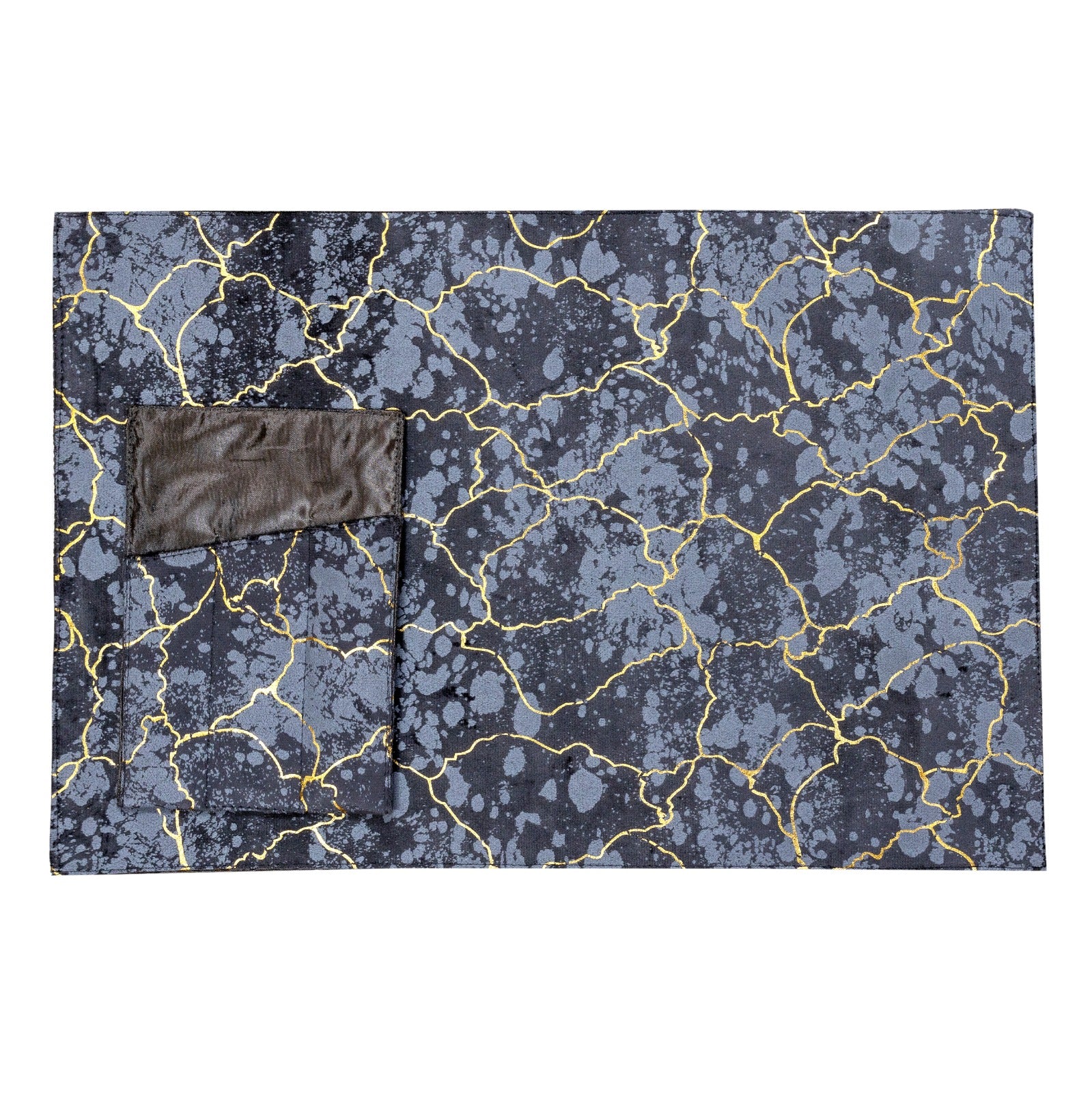 Grey Marble with Gold Lines Table Runner for 6 Seater Dining Table