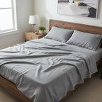 Grey bed sheet different angle