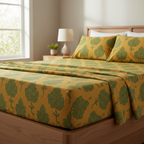 Mustard yellow leaf sheet different angle
