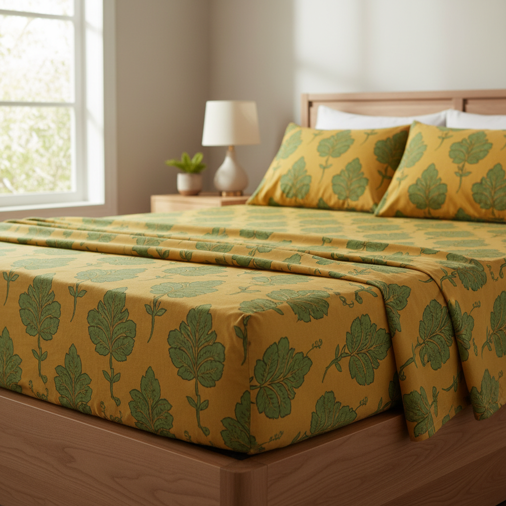 Mustard yellow leaf sheet different angle