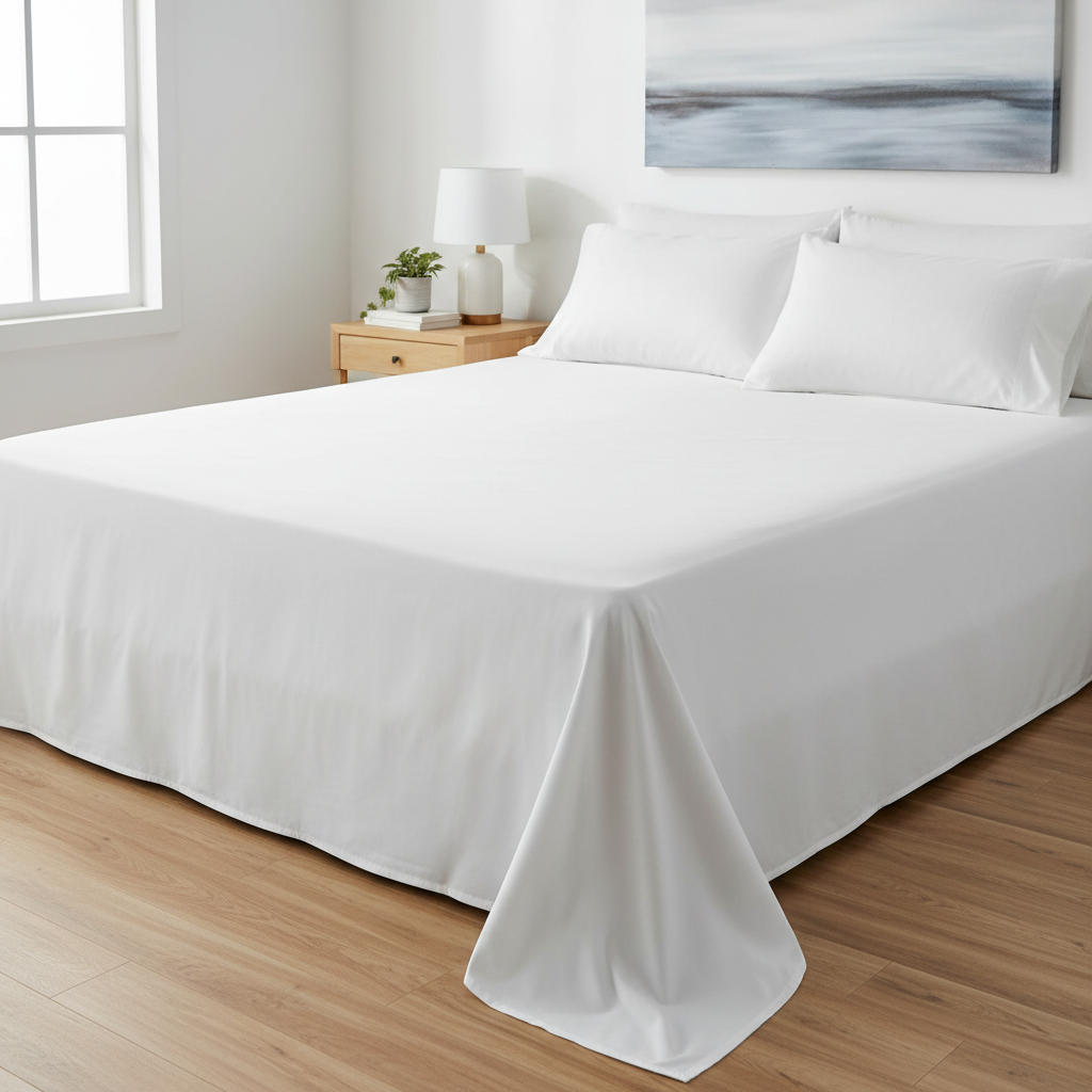 White bed sheet different angle