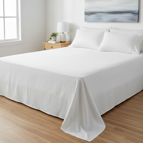 White bed sheet different angle