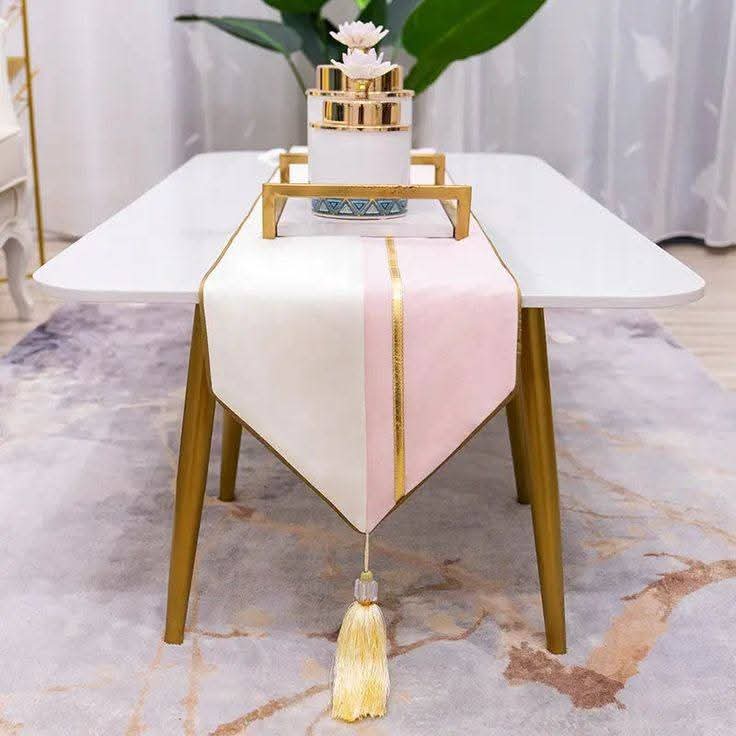 Baby Pink Lounge Table Runner - Soft Elegant Decor