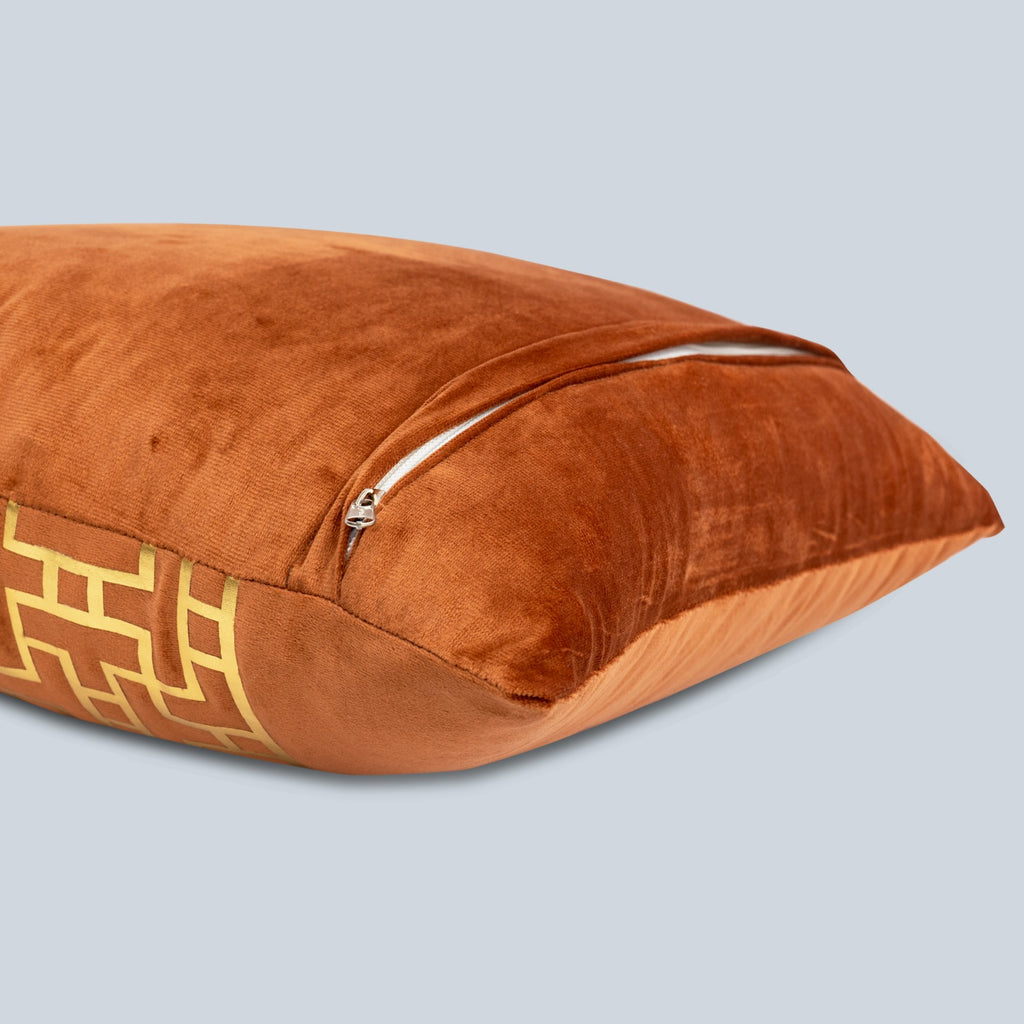 Premium Orange Velvet Cushion - Luxury Home Decor