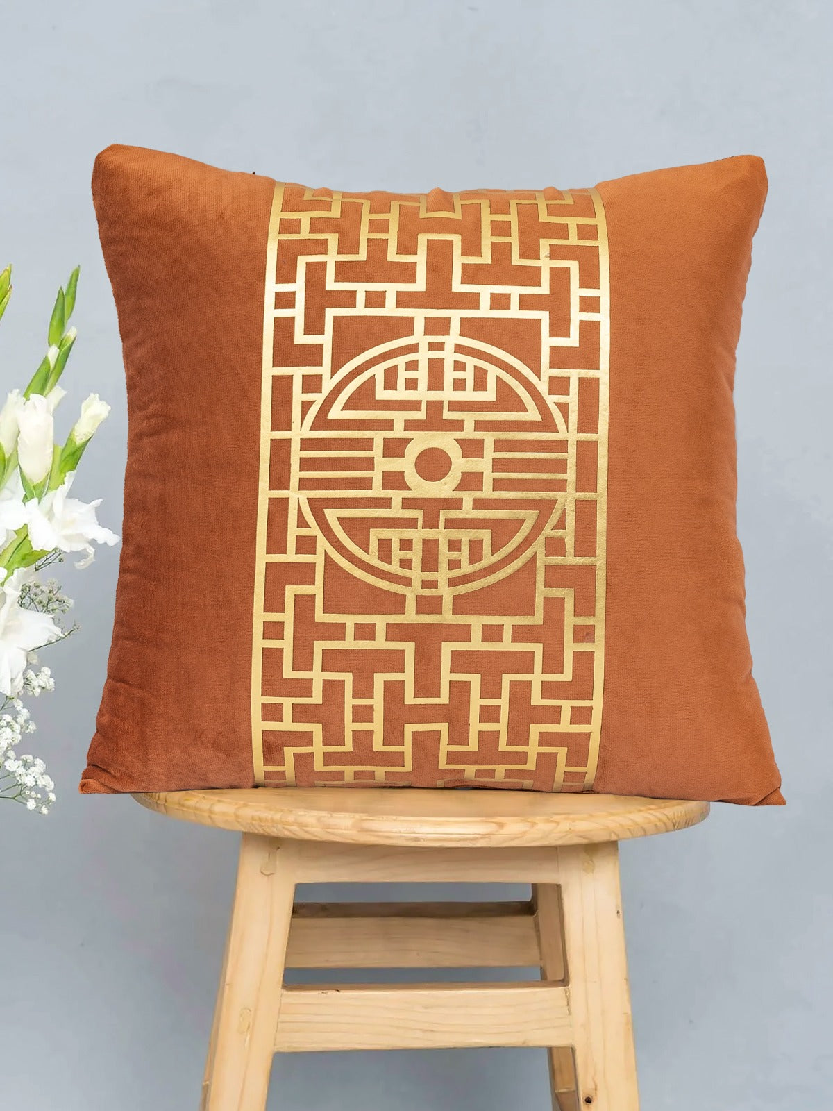 Premium Orange Velvet Cushion - Luxury Home Decor