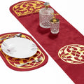 Deep Red Table Runner for 6 Seater Dining Table
