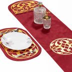 Deep Red Table Runner for 6 Seater Dining Table