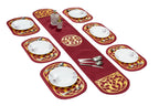 Deep Red Table Runner for 6 Seater Dining Table