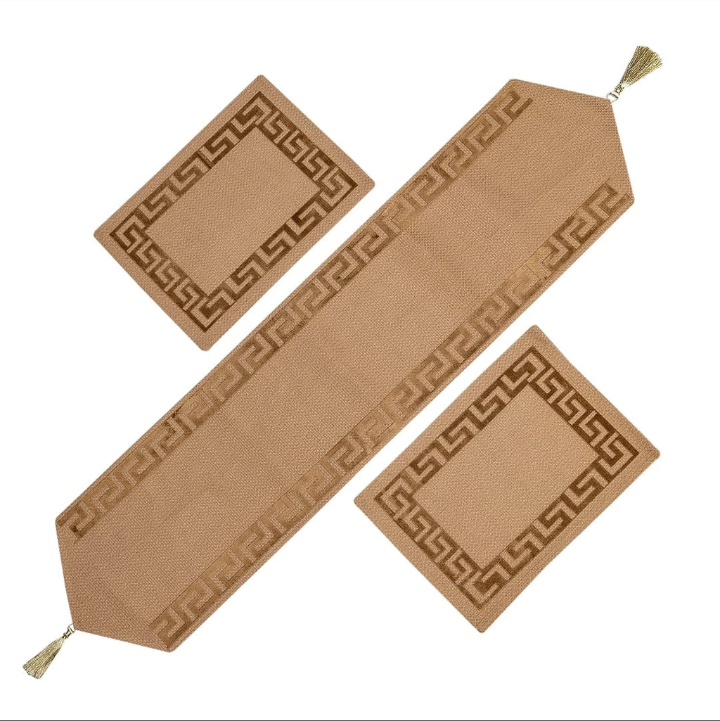 Premium Light Brown Table Runner - Elegant Dining Decor
