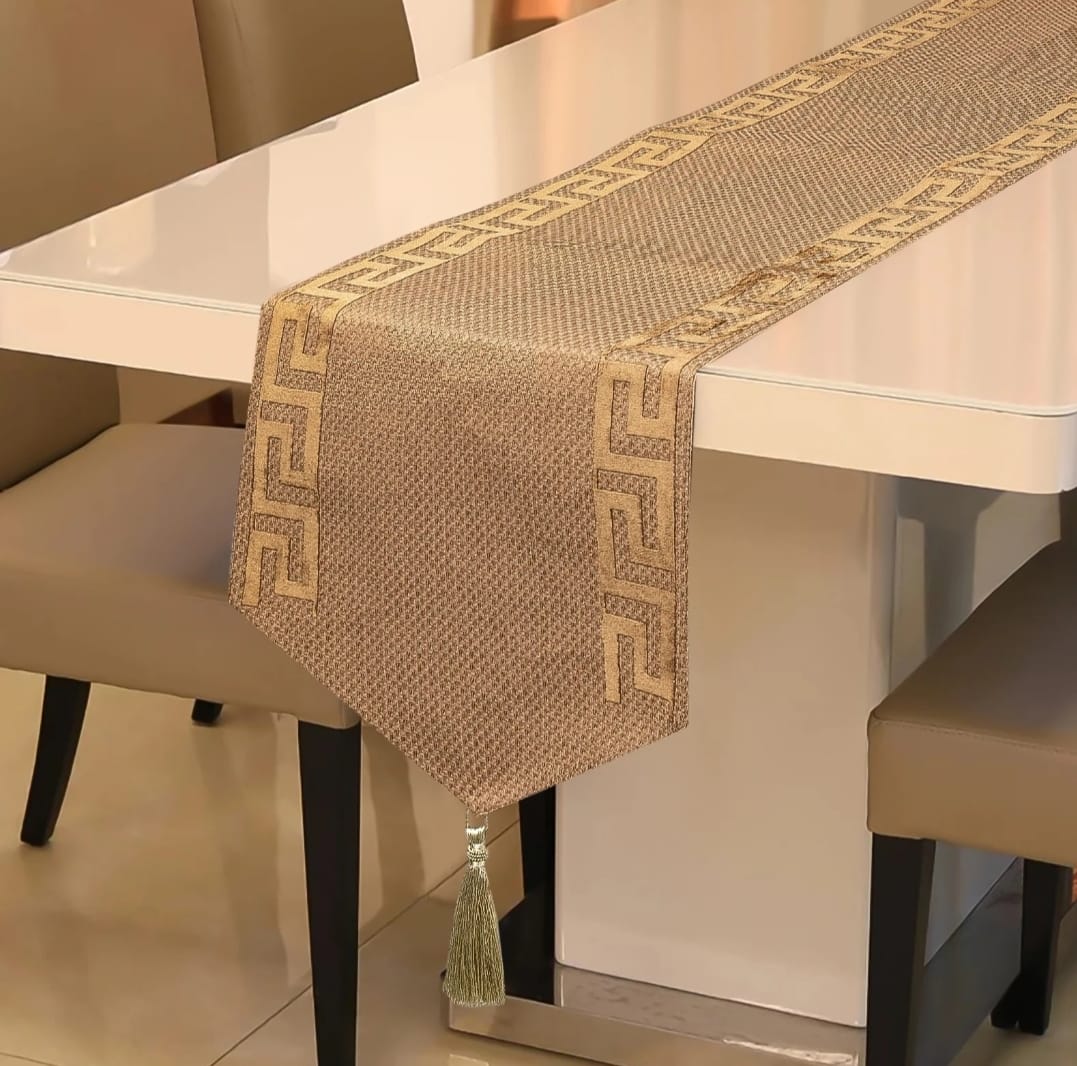 Premium Light Brown Table Runner - Elegant Dining Decor